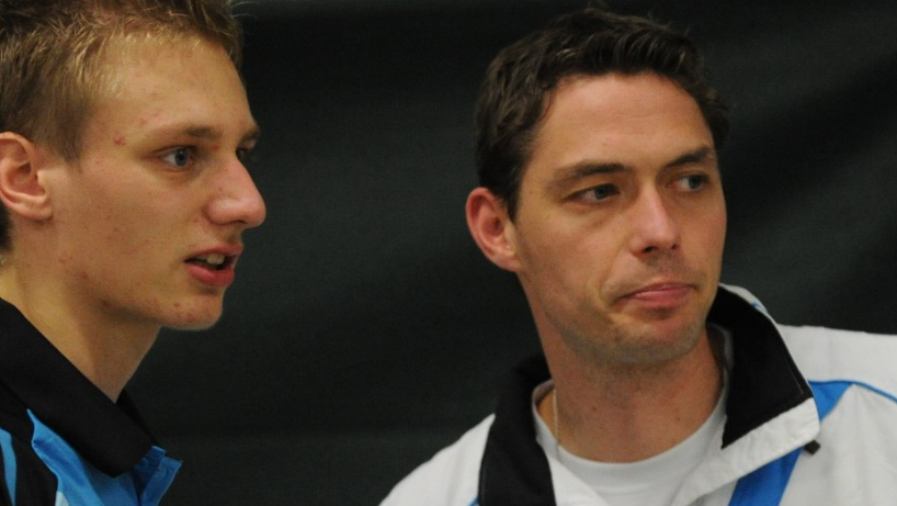 David Pfabe (rechts), der Trainer des Jahres 2011, mit Linus Trummler