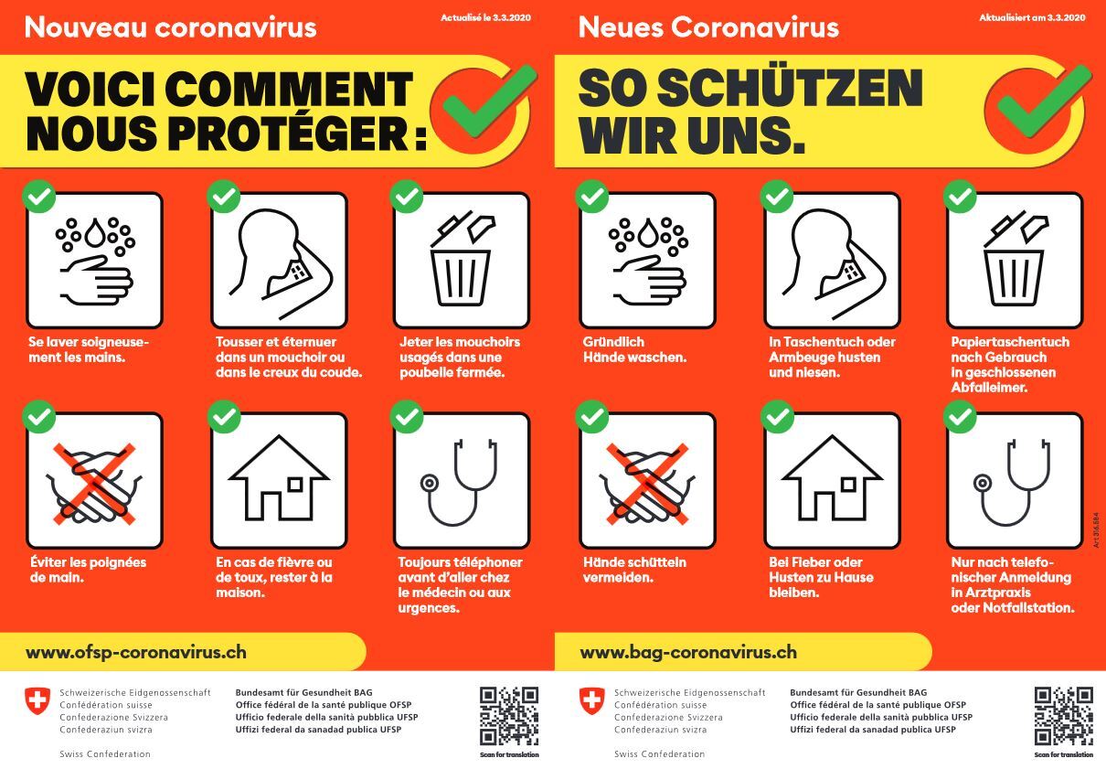 Recommandations de l'OFSP